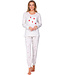 Beige pyjama met lange mouwen en boorden True Love