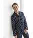 Dark blue cotton flannel long sleeved men's pyjama Modern Squares