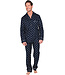Dark blue cotton flannel long sleeved men's pyjama Modern Squares
