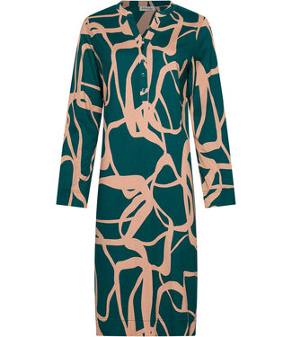 Pastunette Premium Donkergroen nachthemd knoopsluiting lange mouwen Artistic Fashion