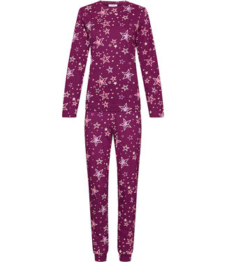 MyRebelle Dark purple cotton pyjama with long sleeves Fabulously Starry