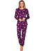 Donkerpaarse katoenen pyjama met lange mouwen Fabulously Starry