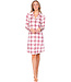 Donkerrood fleece nachthemd lange mouw Soft Checks