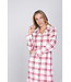 Donkerrood fleece nachthemd lange mouw Soft Checks