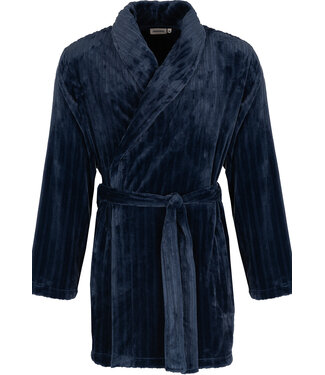 Pastunette for Men Donkerblauwe heren ochtendjas Stripey Blue
