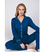 Dark blue cotton ladies pyjama full button Chic Blue Beauty