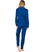Donkerblauwe katoenen damespyjama knoopsluiting Chic Blue Beauty