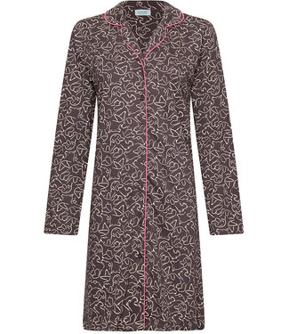 MyRebelle Dark grey organic cotton nightdress full button Paw Prints