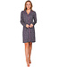 Dark grey organic cotton nightdress full button Paw Prints