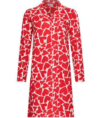 MyRebelle Red organic cotton nightdress full button True Love