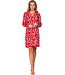 Red organic cotton nightdress full button True Love