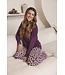 Dark red modal ladies pyjama button front long sleeves Soft Animal
