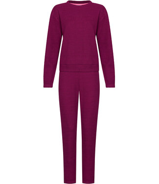 MyRebelle Dark purple waffle homesuit with long sleeves Fabulously Chic