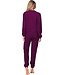 Donkerpaars huispak van wafelstof met lange mouwen Fabulously Chic