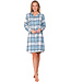 Blue cotton flannel long sleeved nightdress Winter Checks
