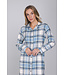 Blue cotton flannel long sleeved nightdress Winter Checks