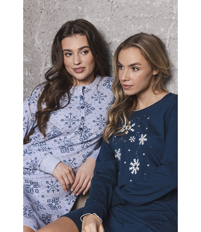 Dark blue organic cotton nightdress Snowflake Sparkle