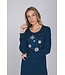 Donkerblauw nachthemd van bio-katoen Snowflake Sparkle