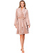 Light brown fleece wrap dressing gown shawl collar Soft Comfort