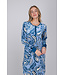 Donkerblauw velours nachthemd lange mouwen Paisley Art