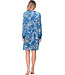 Dark blue velour long sleeved nightdress Paisley Art