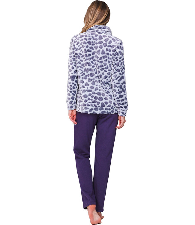Dark purple fleece homesuit Chic Animal