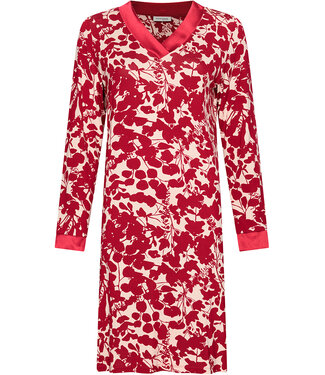 Pastunette Premium Red long sleeved nightdress with sleeve slits Autumn Flower