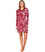 Rood nachthemd met mouwsplitjes lange mouwen Autumn Flower