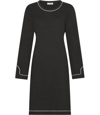 Pastunette Premium Donkergrijs katoenen nachthemd met splitjes lange mouwen Monochrome Fashion