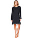 Donkergrijs katoenen nachthemd met splitjes lange mouwen Monochrome Fashion