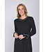 Donkergrijs katoenen nachthemd met splitjes lange mouwen Monochrome Fashion