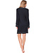Donkergrijs katoenen nachthemd met splitjes lange mouwen Monochrome Fashion