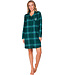 Groen nachthemd van katoen-flanel met knoopsluiting Cosy Check