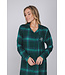 Groen nachthemd van katoen-flanel met knoopsluiting Cosy Check