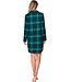 Groen nachthemd van katoen-flanel met knoopsluiting Cosy Check