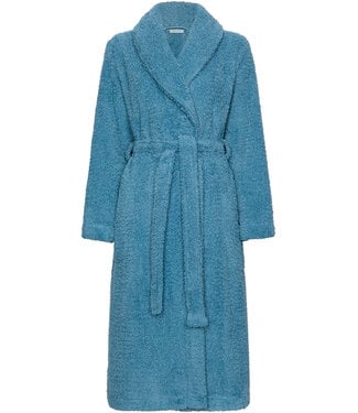 Pastunette Blue fleece morning gown with shawl collar Winter Soft