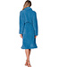 Blue fleece morning gown with shawl collar Winter Soft