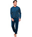 Dark blue fleece men's pyjama with long sleeves Funky Mix