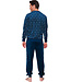 Dark blue fleece men's pyjama with long sleeves Funky Mix