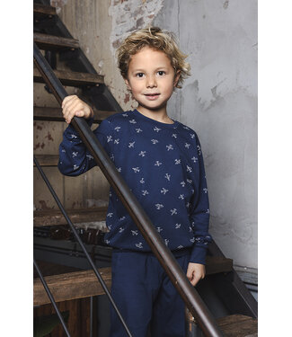 Pastunette jr Donkerblauwe katoenen jongens pyjama lange mouwen Jet Plane