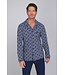 Dark blue cotton men's pyjama with revere collar Brick Block