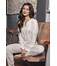 Beige pyjama met ronde hals met V en lange mouwen True Love