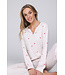Beige pyjama met ronde hals met V en lange mouwen True Love