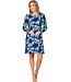 Dark blue organic cotton nightdress with long sleeves Flower Blooms
