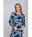 Dark blue organic cotton nightdress with long sleeves Flower Blooms