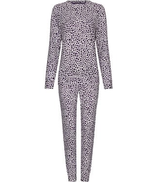 Pastunette Dark purple fleece long sleeved pyjama Chic Animal