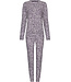 Dark purple fleece long sleeved pyjama Chic Animal