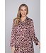 Dark red cuddle satin nightdress full button long sleeves Soft Animal
