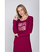 Dark red organic cotton long sleeved nightdress Graphic Leaves