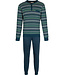 Pastunette for Men Dark blue cotton interlock long sleeved men's pyjama Stripey Green